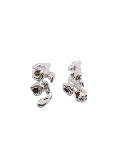 sterling silver BOUQUET earrings with sapphires