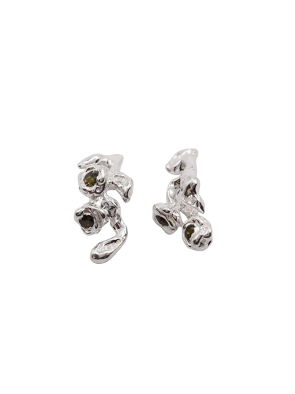 Boucles d'oreilles BOUQUET en argent sterling avec saphirs