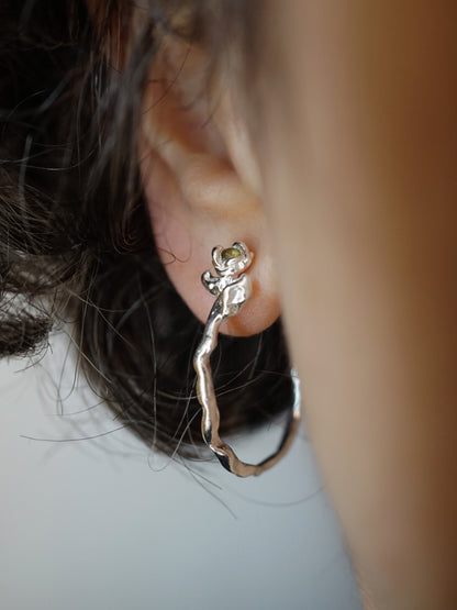 sterling silver BOURGEON hoops with sapphires