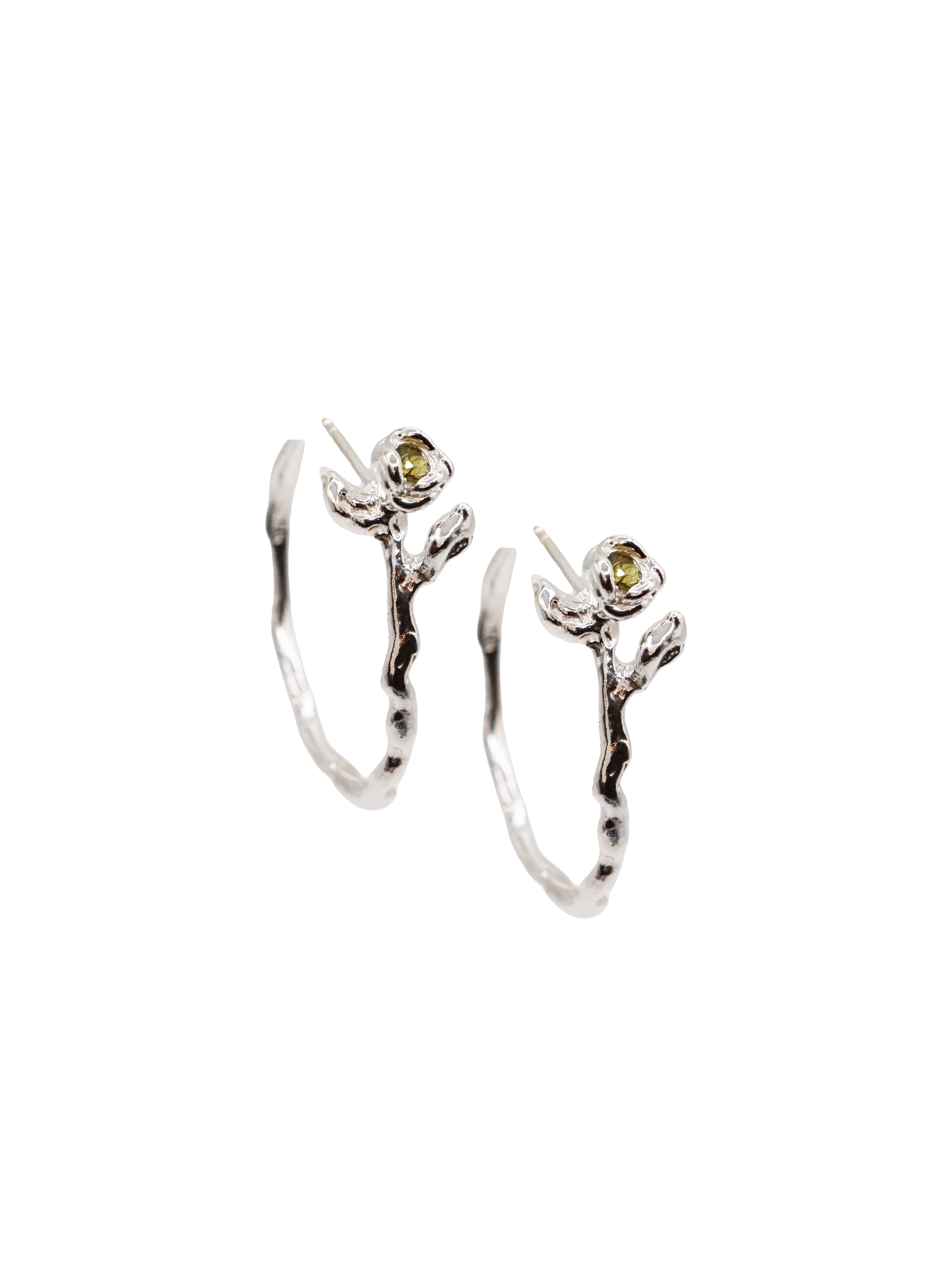 sterling silver BOURGEON hoops with sapphires