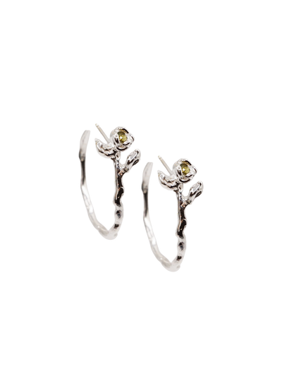 sterling silver BOURGEON hoops with sapphires