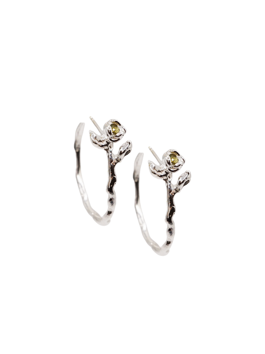 sterling silver BOURGEON hoops with sapphires