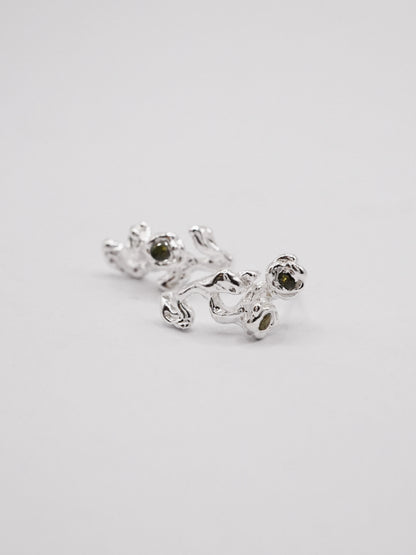 Boucles d'oreilles BOUQUET en argent sterling avec saphirs