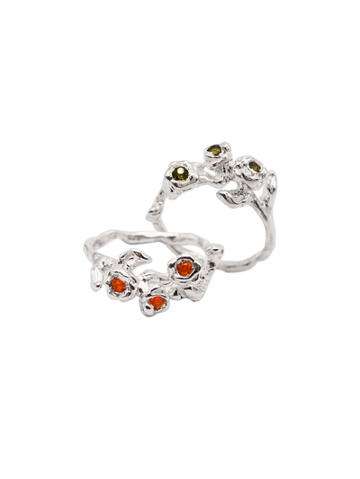 sterling silver TRIO ring with stones