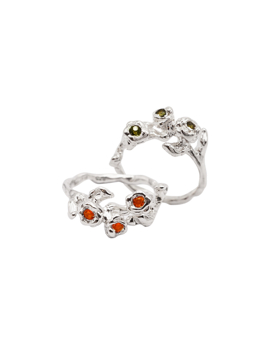 Bague TRIO en argent sterling avec pierres