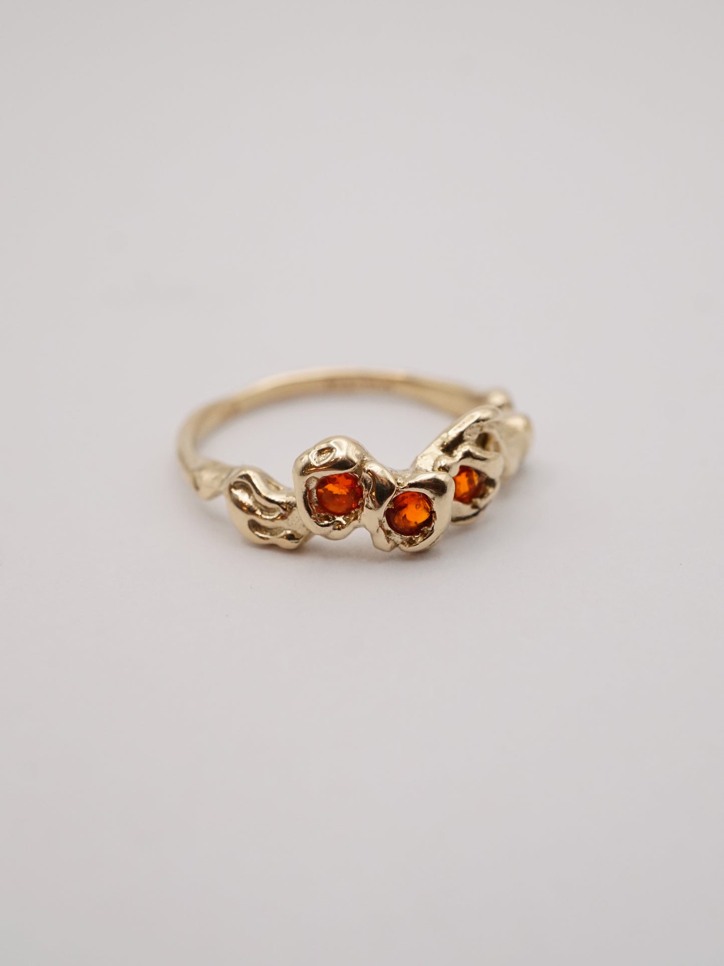 sterling silver or 10kt yellow gold BOUQUET SIMPLE ring with fire opals