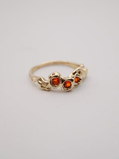 sterling silver or 10kt yellow gold BOUQUET SIMPLE ring with fire opals