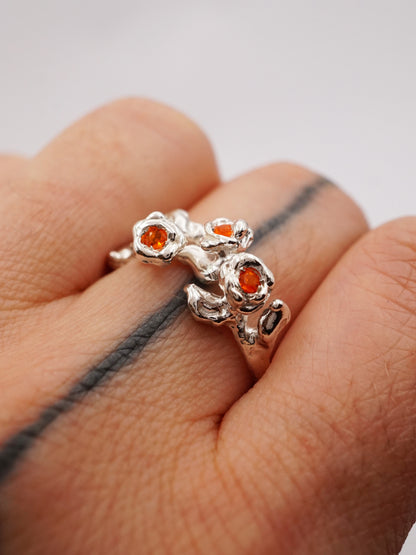 Bague TRIO en argent sterling avec pierres