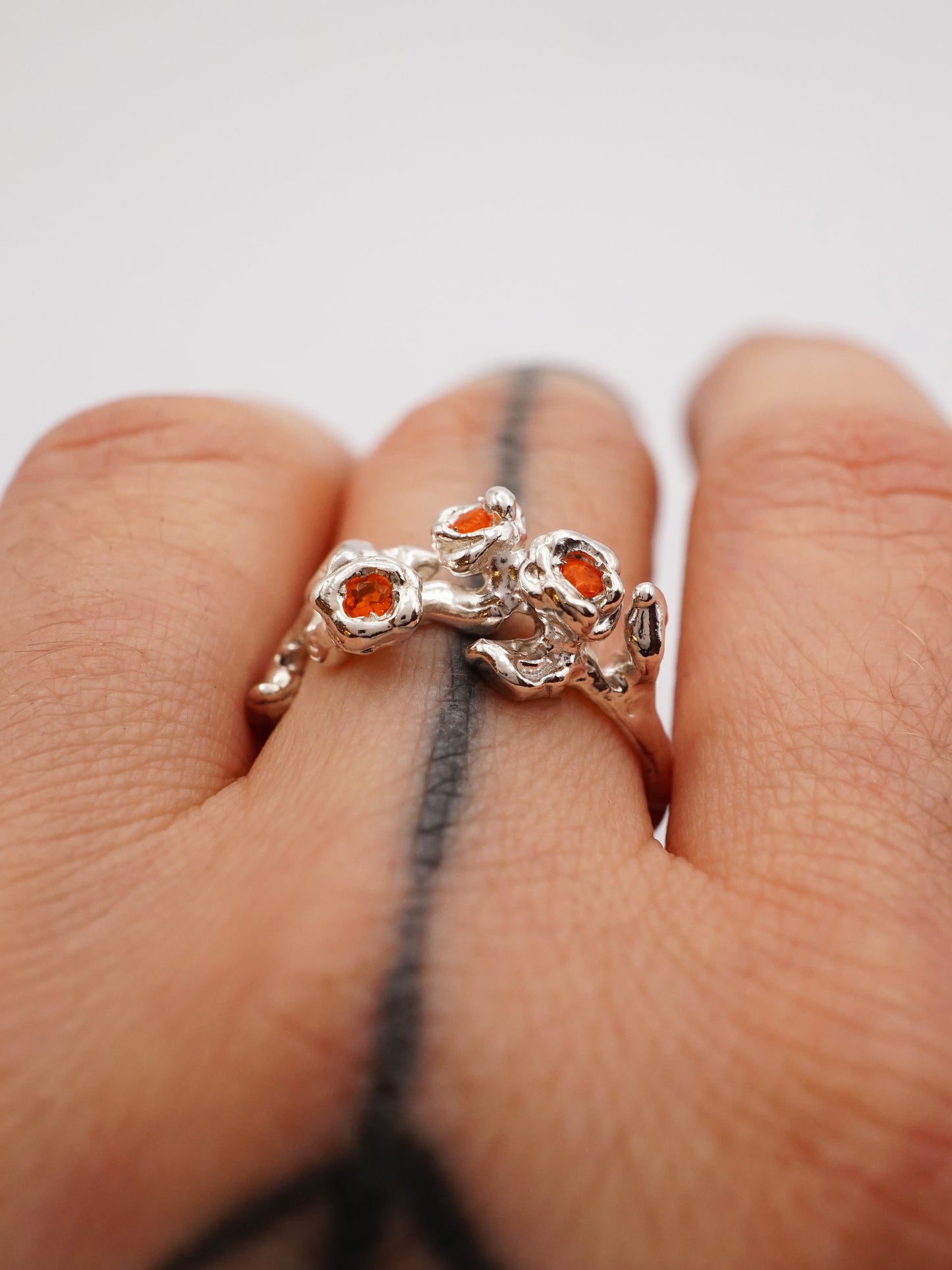 Bague TRIO en argent sterling avec pierres