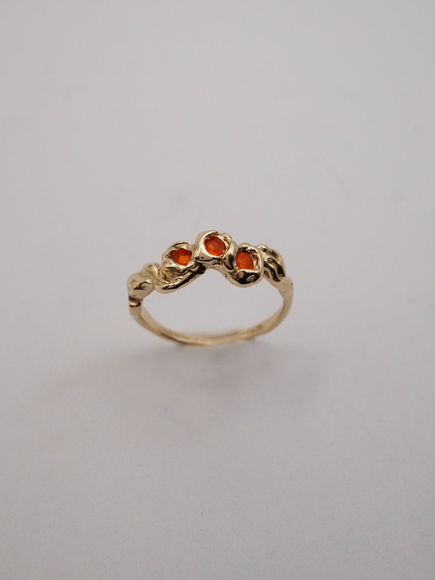 sterling silver or 10kt yellow gold BOUQUET SIMPLE ring with fire opals