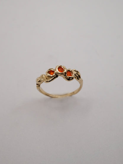 sterling silver or 10kt yellow gold BOUQUET SIMPLE ring with fire opals