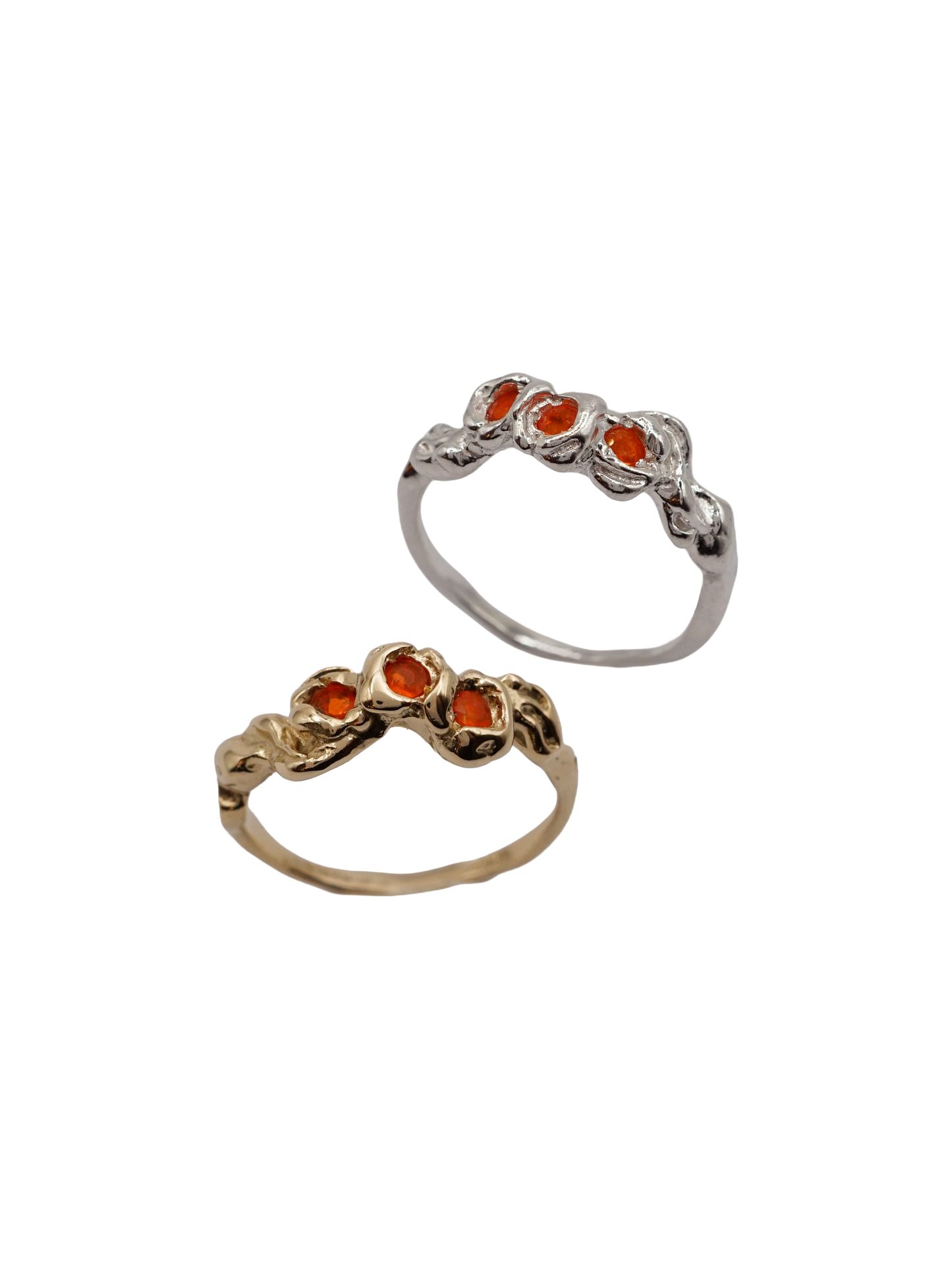 sterling silver or 10kt yellow gold BOUQUET SIMPLE ring with fire opals