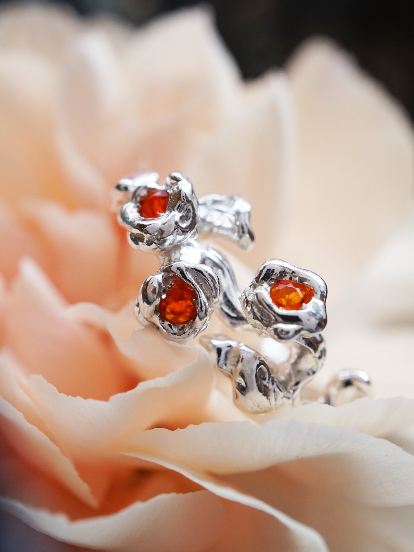 Bague TRIO en argent sterling avec pierres