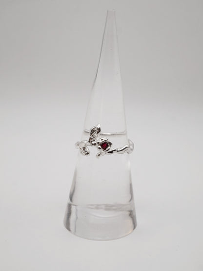 sterling silver BOURGEON ring with sapphire