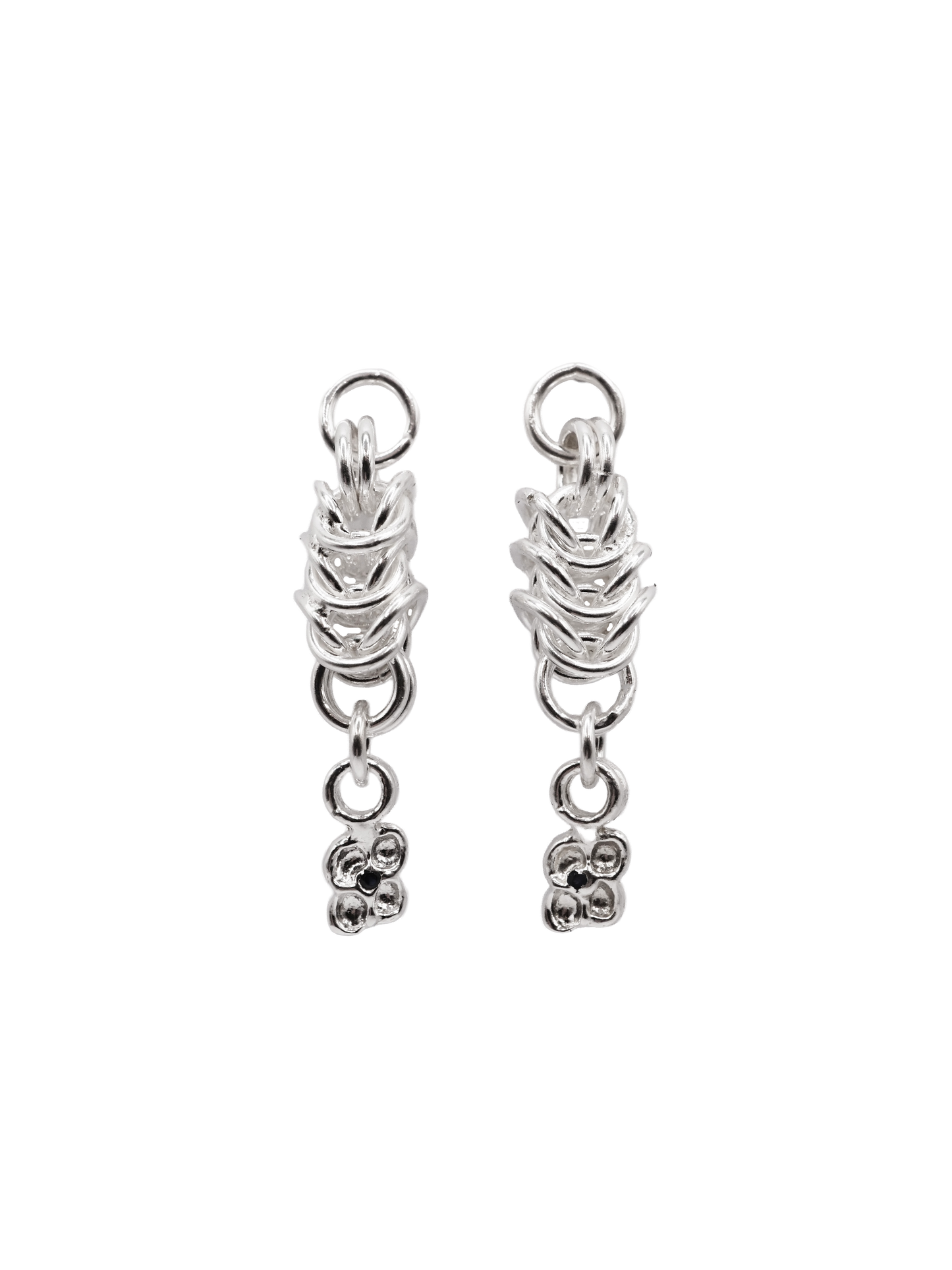 sterling silver OOAK CHAINMAIL earrings