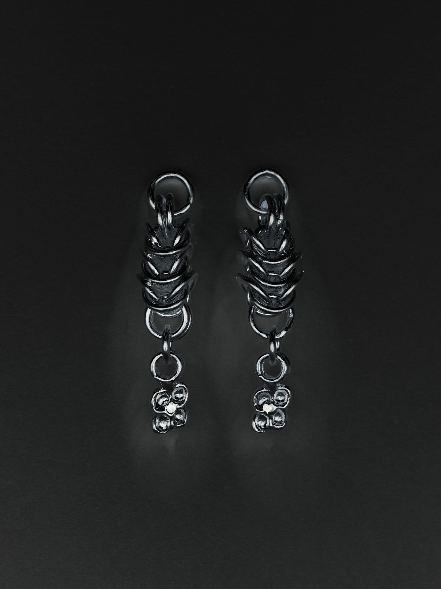 sterling silver OOAK CHAINMAIL earrings