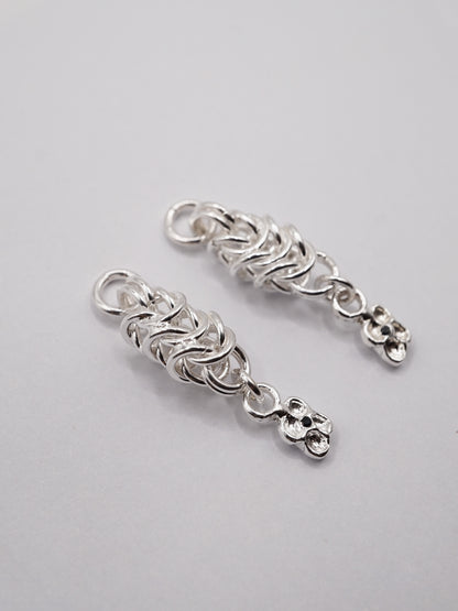 sterling silver OOAK CHAINMAIL earrings
