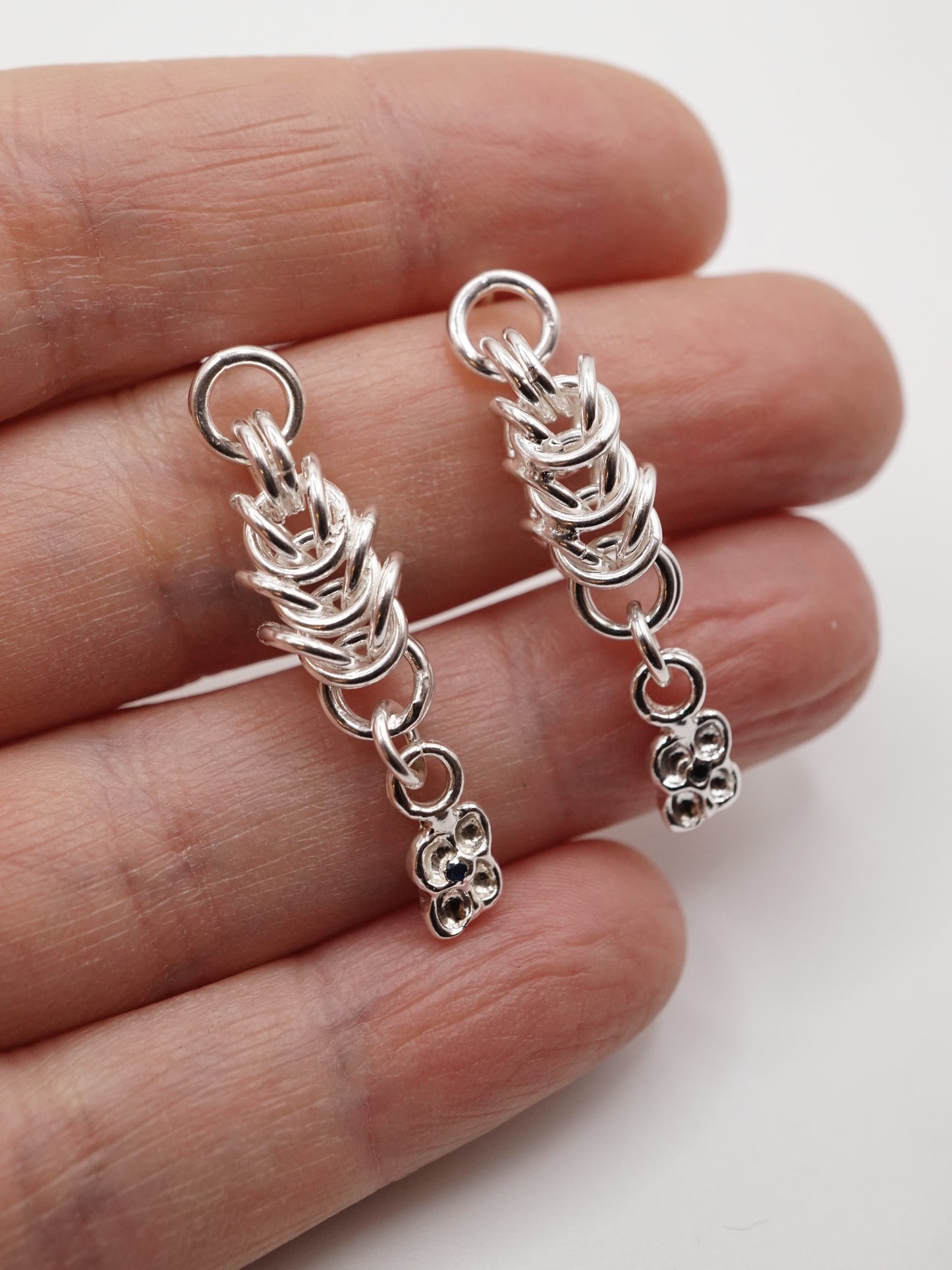 sterling silver OOAK CHAINMAIL earrings