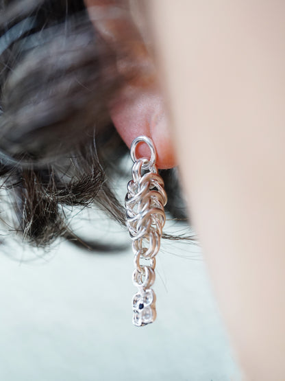 sterling silver OOAK CHAINMAIL earrings