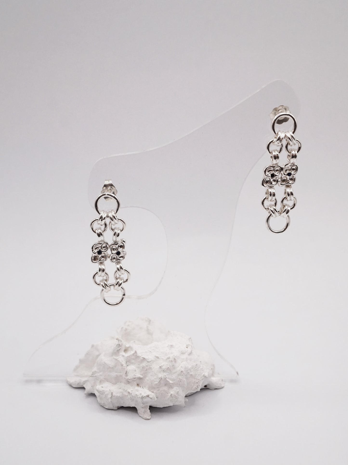 sterling silver ARMURE earrings with sapphires