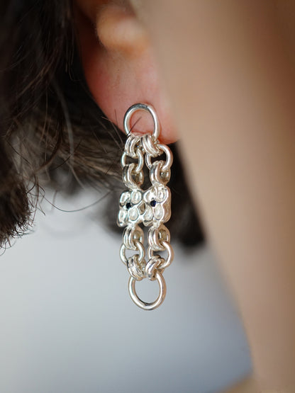 sterling silver ARMURE earrings with sapphires