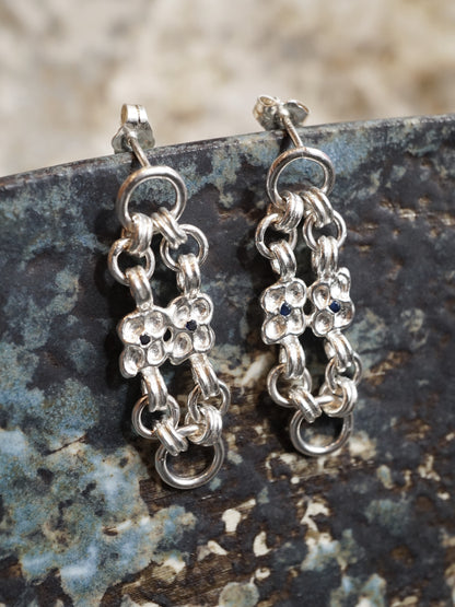 sterling silver ARMURE earrings with sapphires
