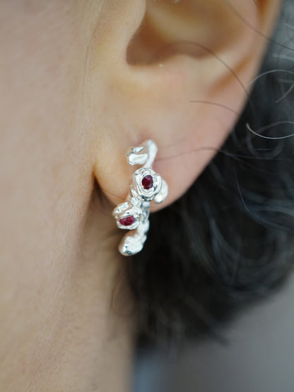 Boucles d'oreilles BOUQUET en argent sterling avec saphirs