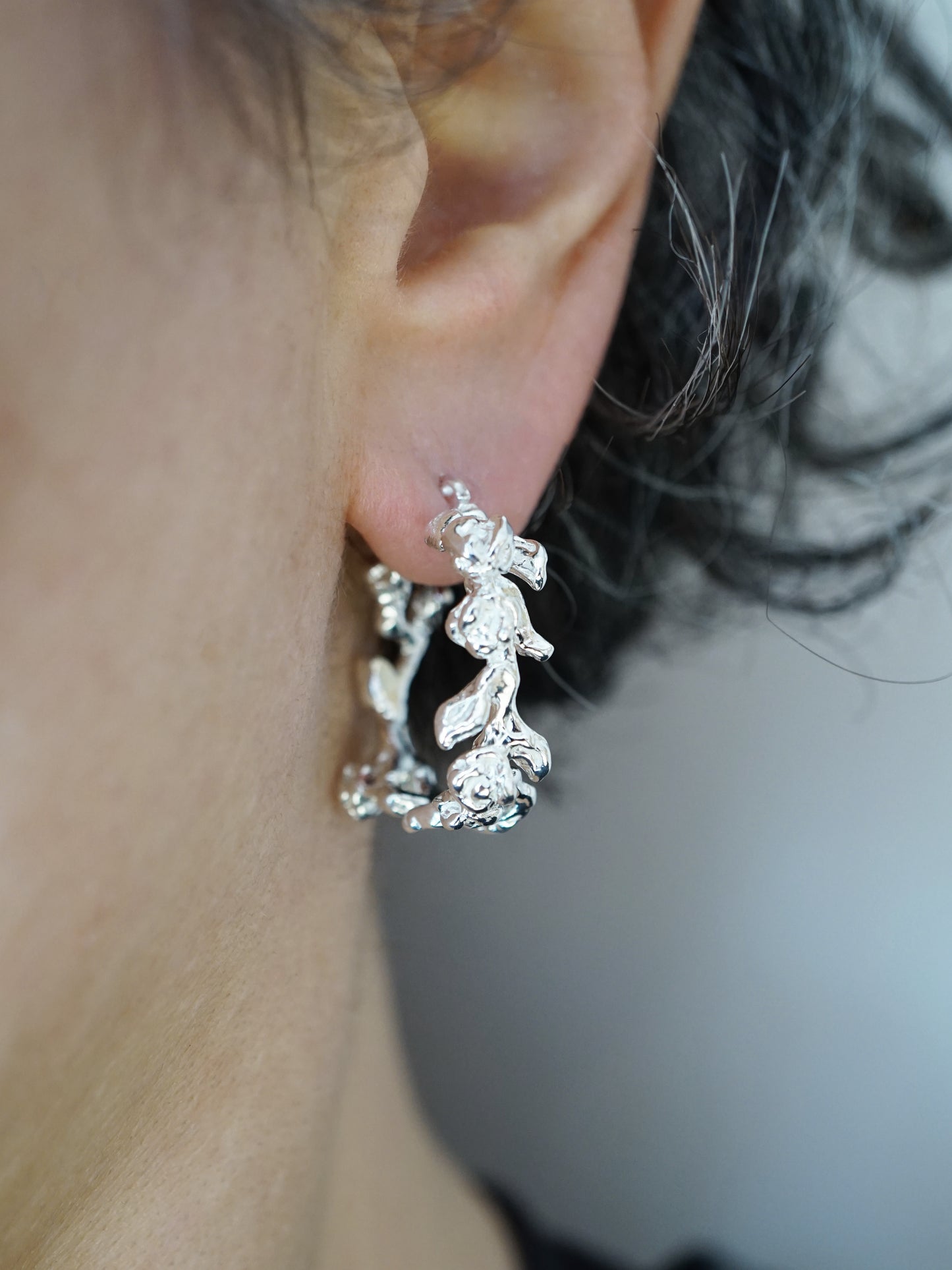 sterling silver BOUQUET HOOPS earrings
