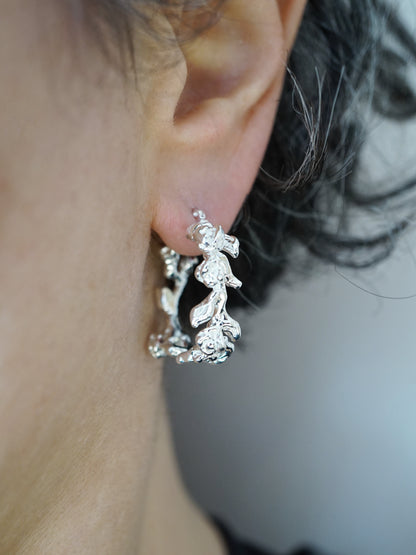 sterling silver BOUQUET HOOPS earrings