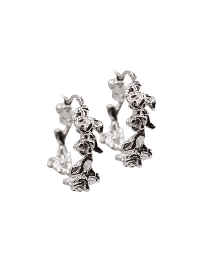 boucles d'oreilles créoles BOUQUET en argent sterling