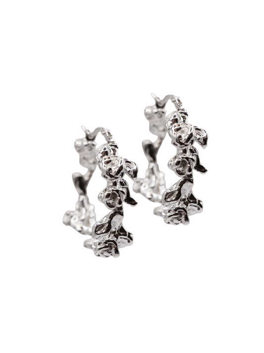 boucles d'oreilles créoles BOUQUET en argent sterling