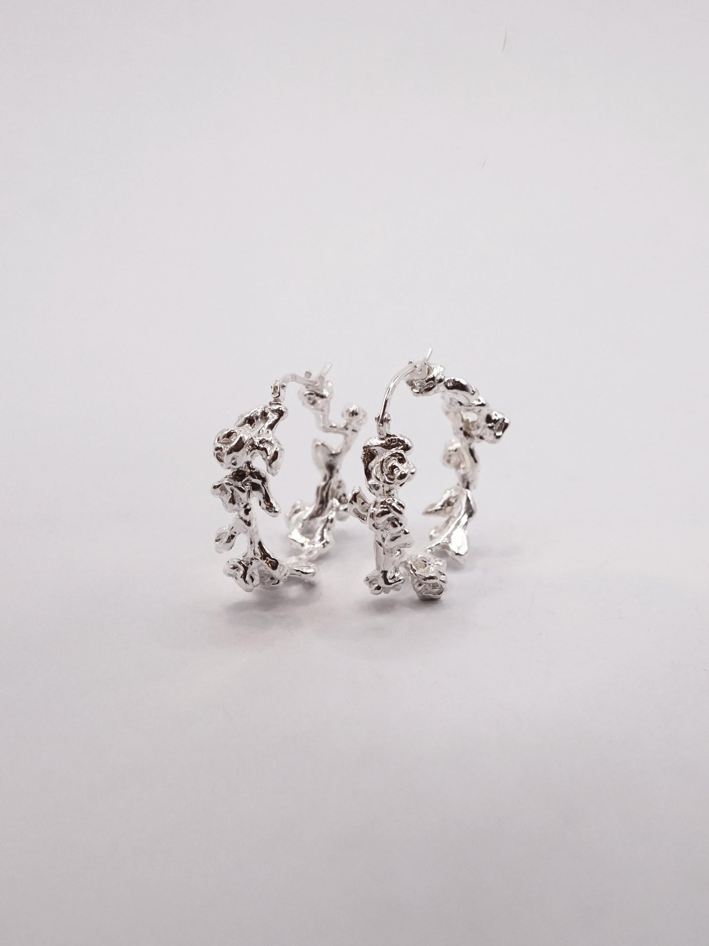 sterling silver BOUQUET HOOPS earrings