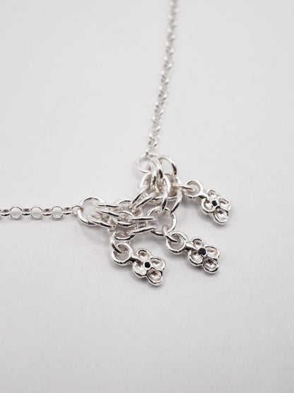 Collier TRI-CROQUÉE en argent sterling avec saphirs