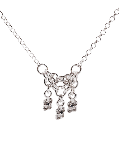 sterling silver TRI-CROQUÉE necklace with sapphires