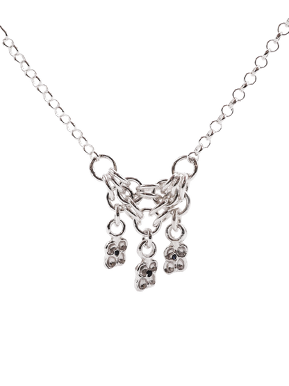 Collier TRI-CROQUÉE en argent sterling avec saphirs
