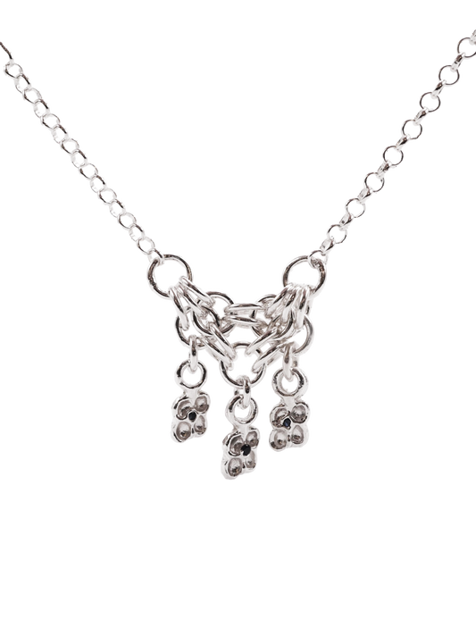 Collier TRI-CROQUÉE en argent sterling avec saphirs
