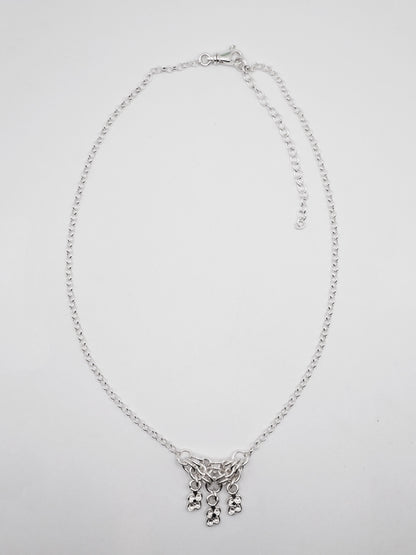 Collier TRI-CROQUÉE en argent sterling avec saphirs