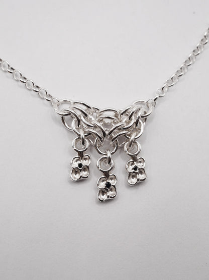 Collier TRI-CROQUÉE en argent sterling avec saphirs