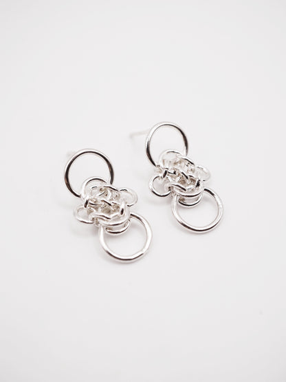 Boucles d'oreilles OOAK CHAINMAIL en argent sterling III