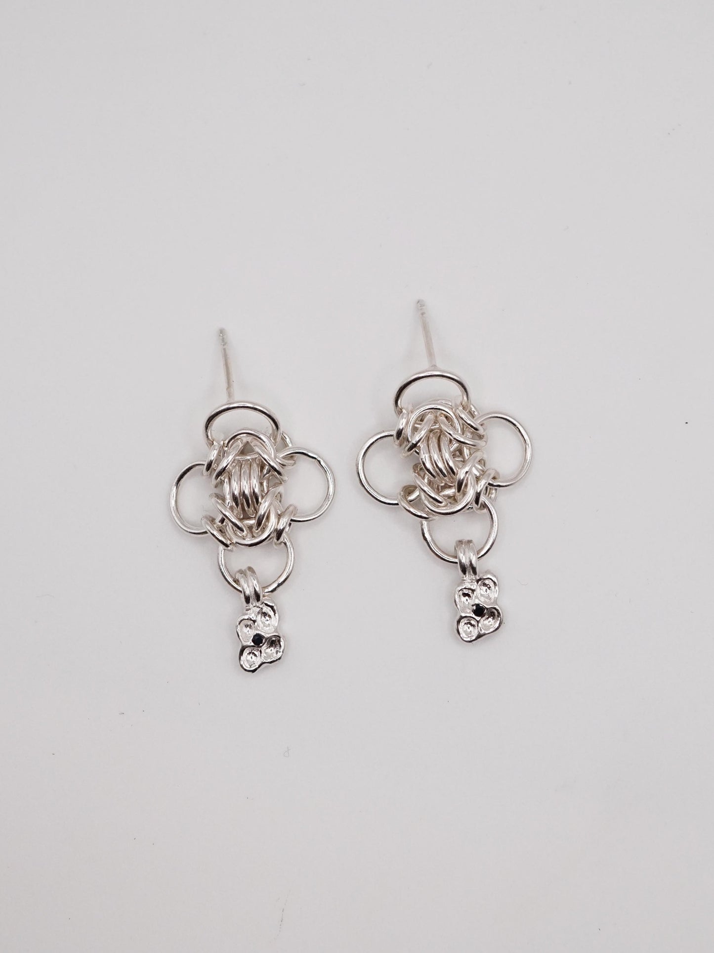 boucles d'oreilles OOAK CHAINMAIL en argent sterling II
