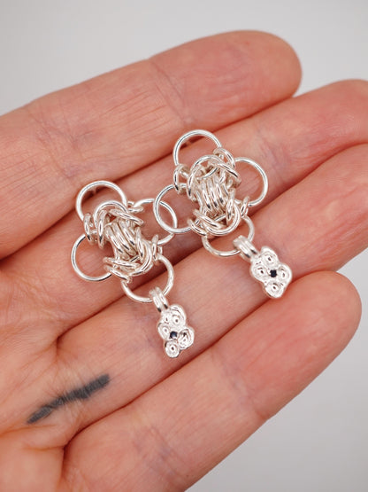boucles d'oreilles OOAK CHAINMAIL en argent sterling II