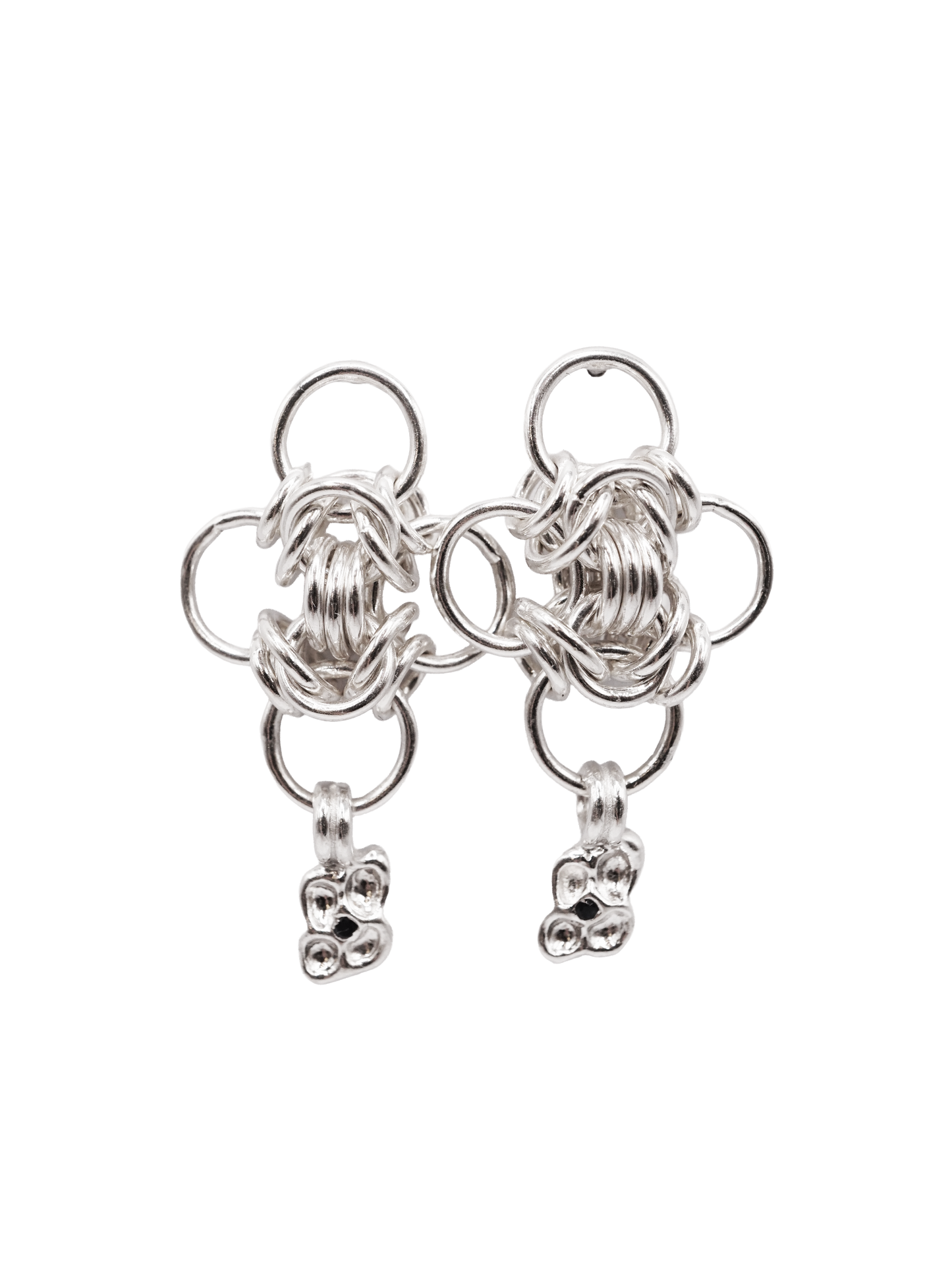 boucles d'oreilles OOAK CHAINMAIL en argent sterling II