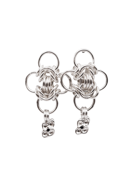 boucles d'oreilles OOAK CHAINMAIL en argent sterling II