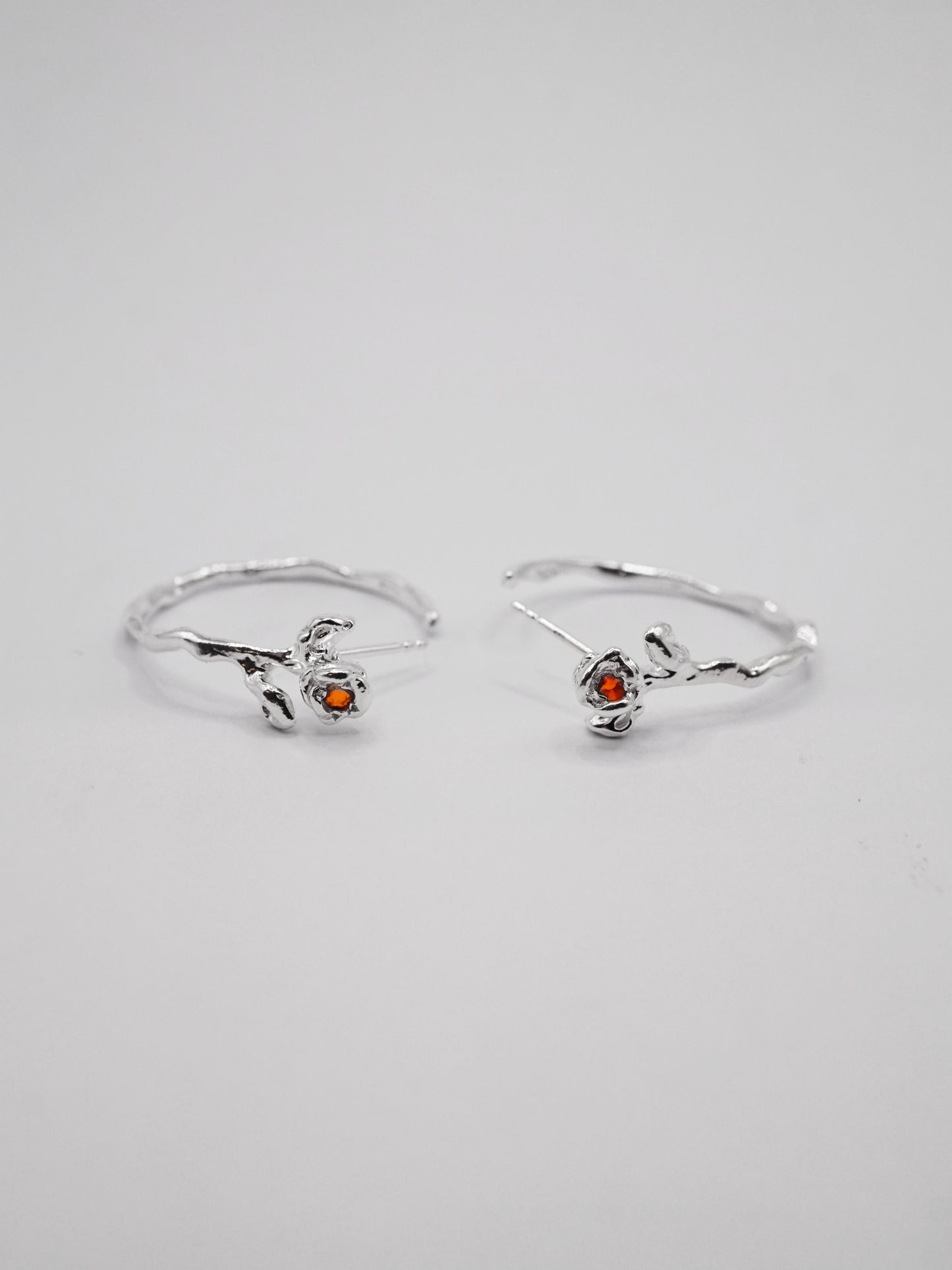 sterling silver BOURGEON hoops with sapphires