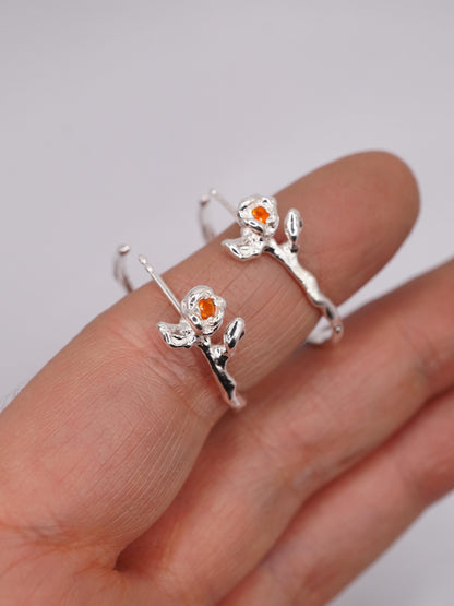 sterling silver BOURGEON hoops with sapphires