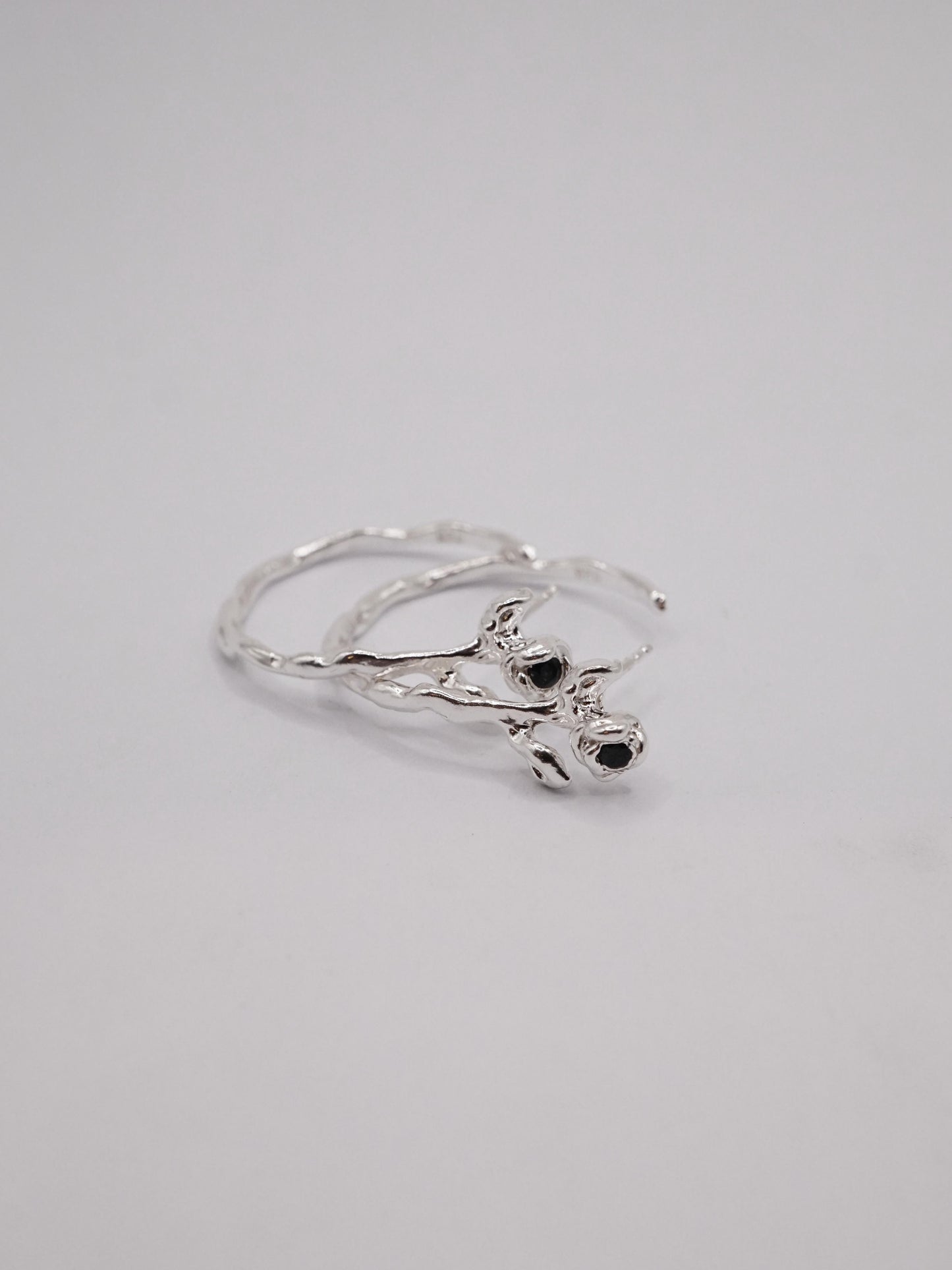 sterling silver BOURGEON hoops with sapphires