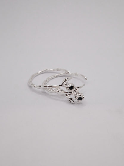 sterling silver BOURGEON hoops with sapphires