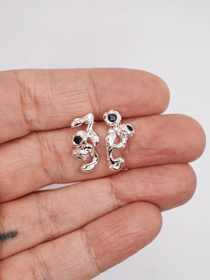 sterling silver BOUQUET earrings with sapphires