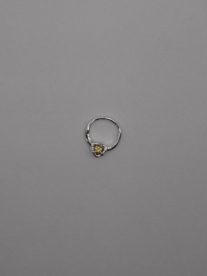 OOAK SEPTUM RING WITH YELLOW TRIANGLE SAPPHIRE