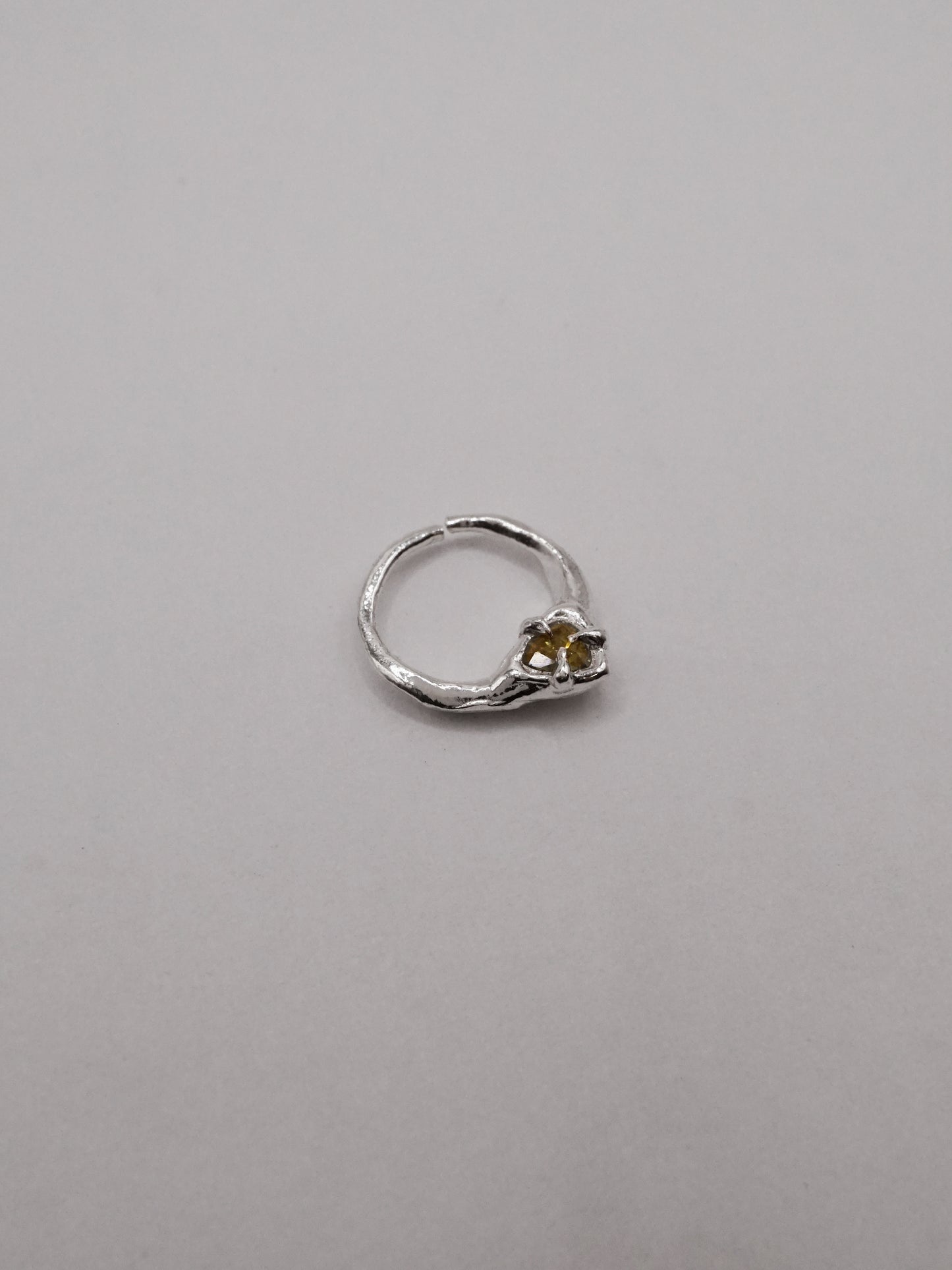 OOAK SEPTUM RING WITH YELLOW TRIANGLE SAPPHIRE